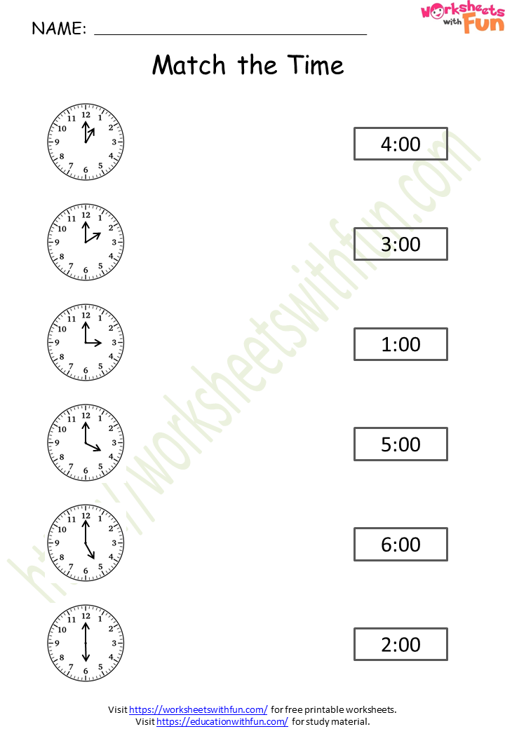 mathematics preschool time o clock worksheet 5